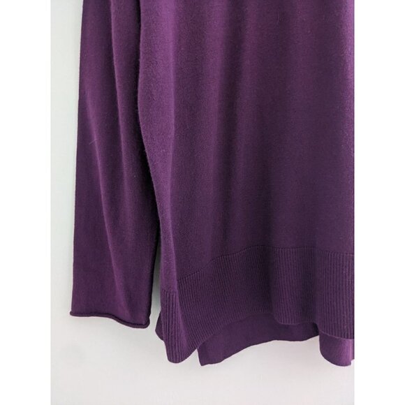 Caslon Cashmere Blend Purple V-Back Sweater Size S - Picture 3 of 6